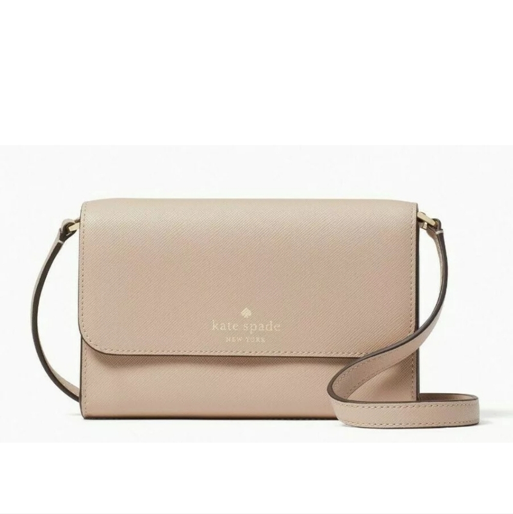 Kate Spade Brynn Small Flap Crossbody Warm Beige Saffiano K4804 NWT